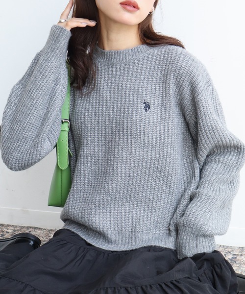 U.S. POLO ASSN.(ユーエスポロアッスン)の「【U.S. POLO ASSN./ユーエスポロアッスン】ロゴ刺繍 クルーネック ラメニット セーター(ニット/セーター・レディース・アイボリー/グリーン/グレー・L/LL/M)」の20枚目の写真