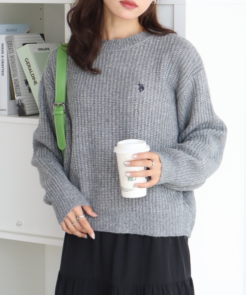 U.S. POLO ASSN.(ユーエスポロアッスン)の「【U.S. POLO ASSN./ユーエスポロアッスン】ロゴ刺繍 クルーネック ラメニット セーター(ニット/セーター・レディース・アイボリー/グリーン/グレー・L/LL/M)」の22枚目の写真