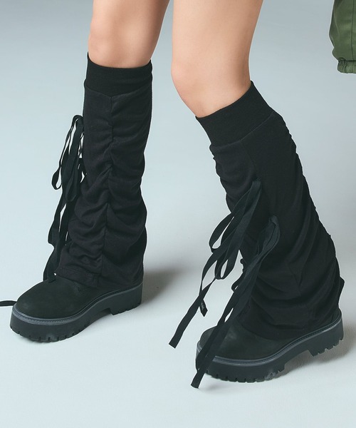 GATHERED LACE UP LEG WARMER（レッグウォーマー）｜X-girl（エックス