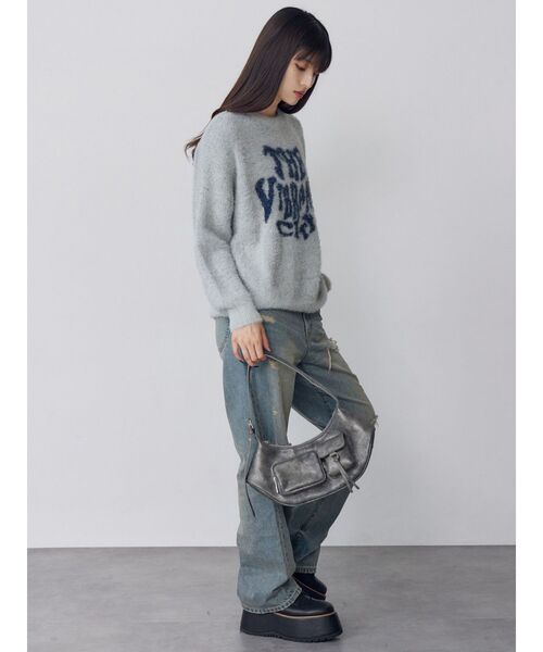 MURUA（ムルーア）の「グリンプスダメージデニム（デニムパンツ・レディース・ブルー・2/1）」の7枚目の写真