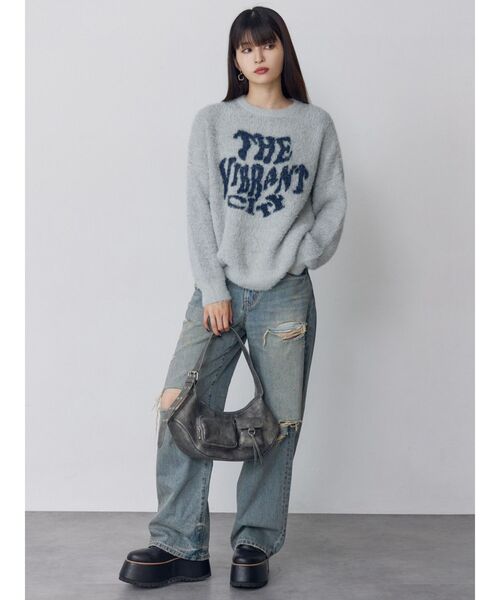 MURUA（ムルーア）の「グリンプスダメージデニム（デニムパンツ・レディース・ブルー・2/1）」の8枚目の写真