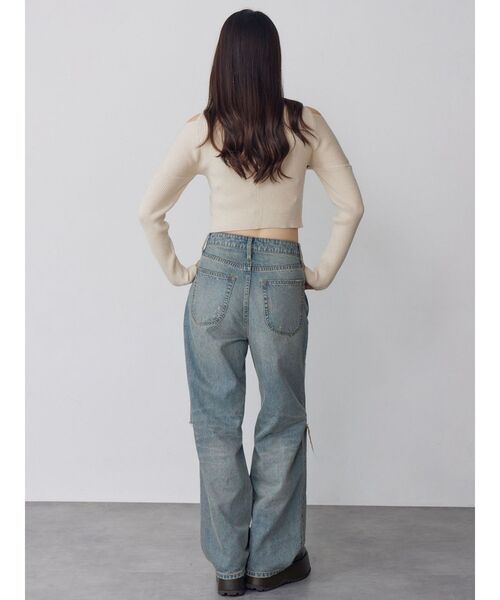 MURUA（ムルーア）の「グリンプスダメージデニム（デニムパンツ・レディース・ブルー・2/1）」の14枚目の写真