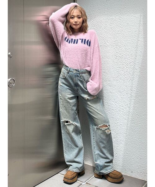 MURUA（ムルーア）の「グリンプスダメージデニム（デニムパンツ・レディース・ブルー・2/1）」の22枚目の写真