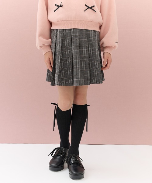 Amourire girl（アムリールガール）の「インパンツ付 チェックプリーツミニスカート（スカート・キッズ・ブラック/ブラウン・140cm/150cm/160cm/130cm）」の6枚目の写真