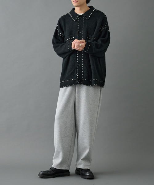 COLONY 2139（コロニートゥーワンスリーナイン）の「モヘアライクハンドステッチ襟付きカーディガン（カーディガン/ボレロ・メンズ・グレー/ブラック/ネイビー・MEDIUM/LARGE）」の19枚目の写真