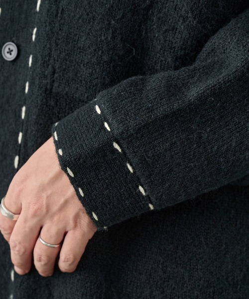 COLONY 2139（コロニートゥーワンスリーナイン）の「モヘアライクハンドステッチ襟付きカーディガン（カーディガン/ボレロ・メンズ・グレー/ブラック/ネイビー・MEDIUM/LARGE）」の18枚目の写真