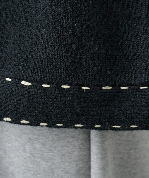 COLONY 2139（コロニートゥーワンスリーナイン）の「モヘアライクハンドステッチ襟付きカーディガン（カーディガン/ボレロ・メンズ・グレー/ブラック/ネイビー・MEDIUM/LARGE）」の5枚目の写真