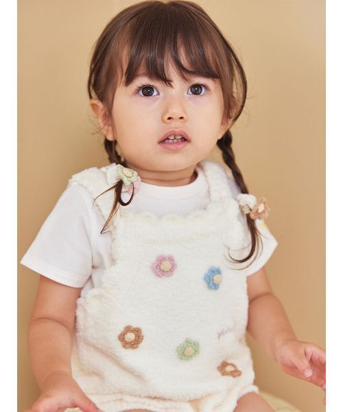 gelato pique(ジェラートピケ)の「【ラッピング済み】【BABY】ベビモコフラワーロンパース&レッグウォーマーSET(ベビーギフト・キッズ・オフホワイト・80)」の14枚目の写真
