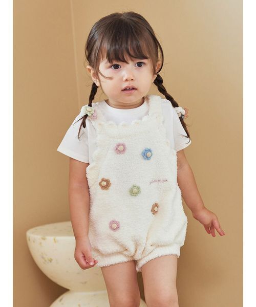 gelato pique(ジェラートピケ)の「【ラッピング済み】【BABY】ベビモコフラワーロンパース&レッグウォーマーSET(ベビーギフト・キッズ・オフホワイト・80)」の15枚目の写真