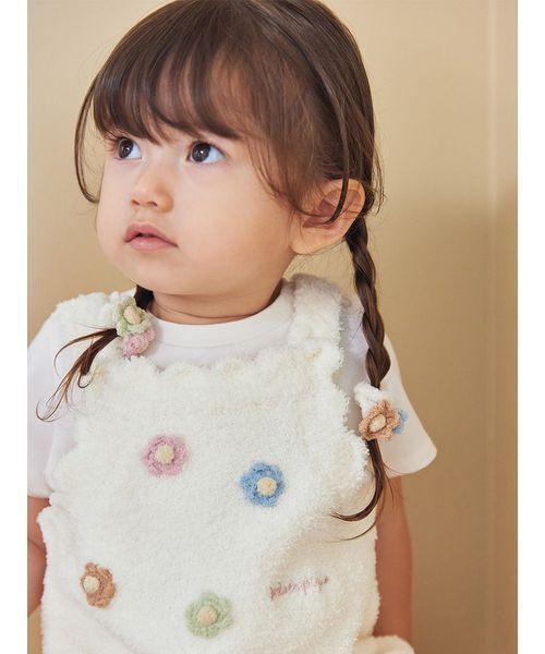 gelato pique(ジェラートピケ)の「【ラッピング済み】【BABY】ベビモコフラワーロンパース&レッグウォーマーSET(ベビーギフト・キッズ・オフホワイト・80)」の17枚目の写真