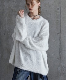 SERACE(ZX)́ySERACEzLoose wide feather yarn volume Knit / [YChtFU[[{[jbg(jbg/Z[^[)