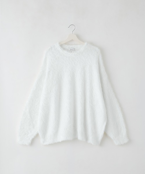 SERACE(セラス)の「【SERACE】Loose wide feather yarn volume Knit / ルーズワイドフェザーヤーンボリュームニット(ニット/セーター・メンズ・ブラック×ホワイト/ホワイト/ブラック・L/M/S)」の21枚目の写真