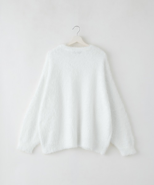 SERACE(セラス)の「【SERACE】Loose wide feather yarn volume Knit / ルーズワイドフェザーヤーンボリュームニット(ニット/セーター・メンズ・ブラック×ホワイト/ホワイト/ブラック・L/M/S)」の22枚目の写真