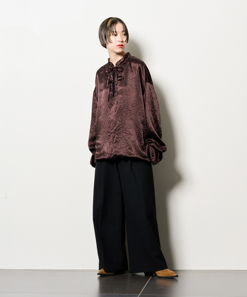 セール】ACETATE V-NOTCH ブラウス（シャツ/ブラウス）｜CITYSHOP