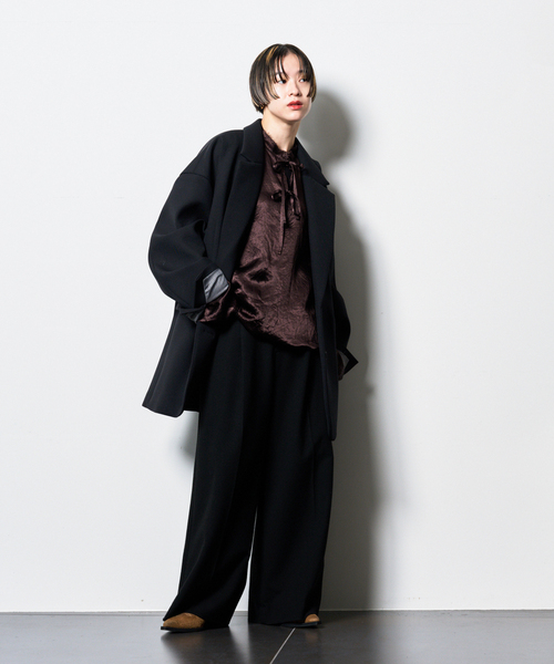 CITYSHOP（シティーショップ）の「ACETATE V-NOTCH ブラウス（シャツ