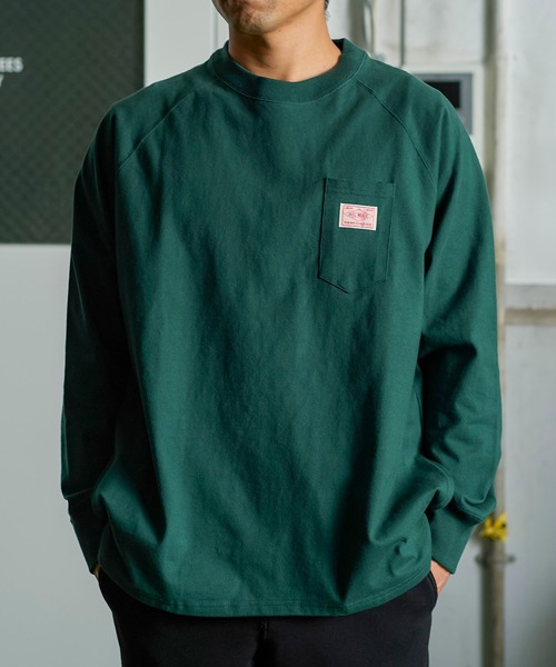 BIG MIKE(ビッグマイク)の「BIG MIKE 10オンス スリー ポケット L/S TEE(Tシャツ/カットソー・メンズ・アッシュグレー/モスグリーン/スミクロ・X-LARGE/MEDIUM/LARGE)」の3枚目の写真