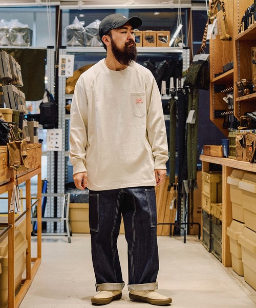 BIG MIKE(ビッグマイク)の「BIG MIKE 10オンス スリー ポケット L/S TEE(Tシャツ/カットソー・メンズ・アッシュグレー/モスグリーン/スミクロ・X-LARGE/MEDIUM/LARGE)」の17枚目の写真