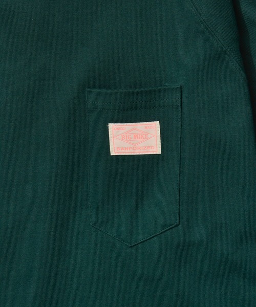 BIG MIKE(ビッグマイク)の「BIG MIKE 10オンス スリー ポケット L/S TEE(Tシャツ/カットソー・メンズ・アッシュグレー/モスグリーン/スミクロ・X-LARGE/MEDIUM/LARGE)」の14枚目の写真