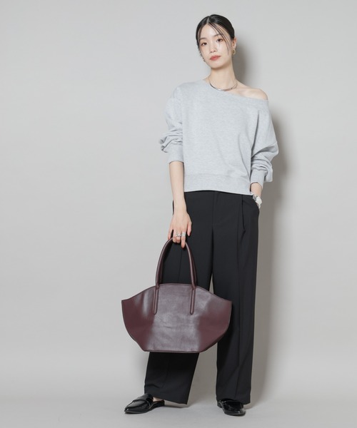 NANO universe（ナノユニバース）の「ワンタックセンタープレスストレートパンツ(セットアップ可)（スラックス・レディース・ブラウン/ベージュ/ブラック・FREE）」の8枚目の写真