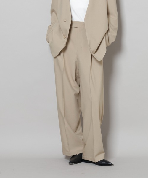 NANO universe（ナノユニバース）の「ワンタックセンタープレスストレートパンツ(セットアップ可)（スラックス・レディース・ブラウン/ベージュ/ブラック・FREE）」の11枚目の写真