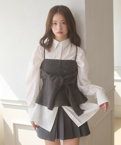 Ambre Neige(アンブルネージュ)の「sequins knit bustier / スパンコールニットビスチェ(ニット/セーター・レディース・チャコールグレー/ナチュラル・FREE)」の12枚目の写真