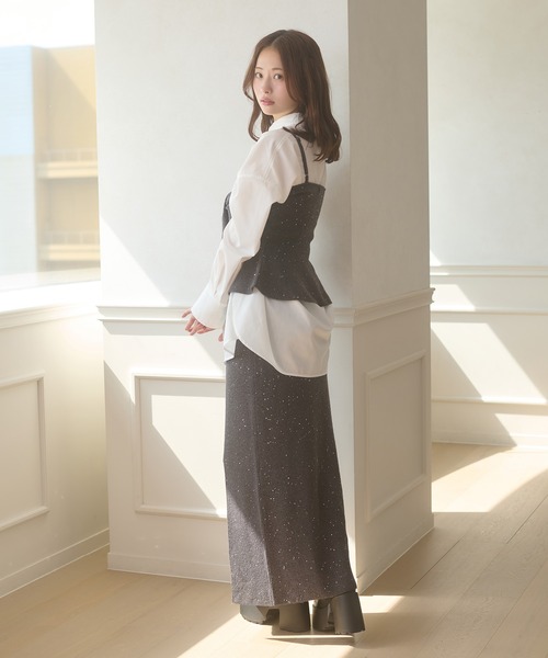 Ambre Neige(アンブルネージュ)の「sequins knit bustier / スパンコールニットビスチェ(ニット/セーター・レディース・チャコールグレー/ナチュラル・FREE)」の5枚目の写真