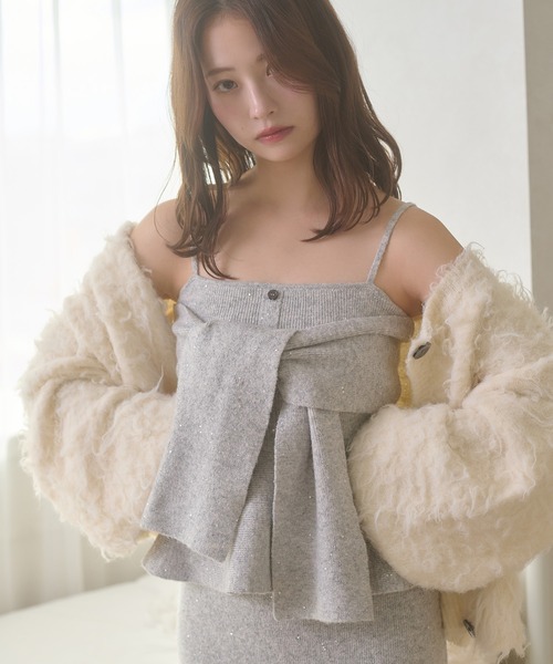 Ambre Neige(アンブルネージュ)の「sequins knit bustier / スパンコールニットビスチェ(ニット/セーター・レディース・チャコールグレー/ナチュラル・FREE)」の11枚目の写真