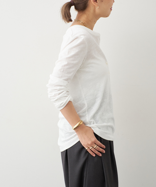 未使用 deuxieme classe COTTON HENRY Tシャツ COTTON SLAB HENRY Tシャツ（Tシャツ/カットソー）｜Deuxieme Classe