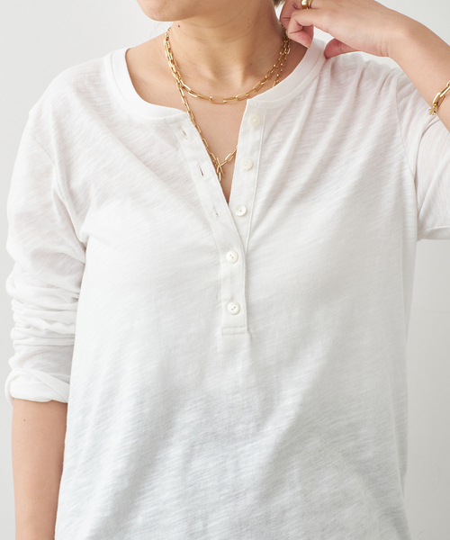 COTTON SLAB HENRY Tシャツ（Tシャツ/カットソー）｜Deuxieme Classe
