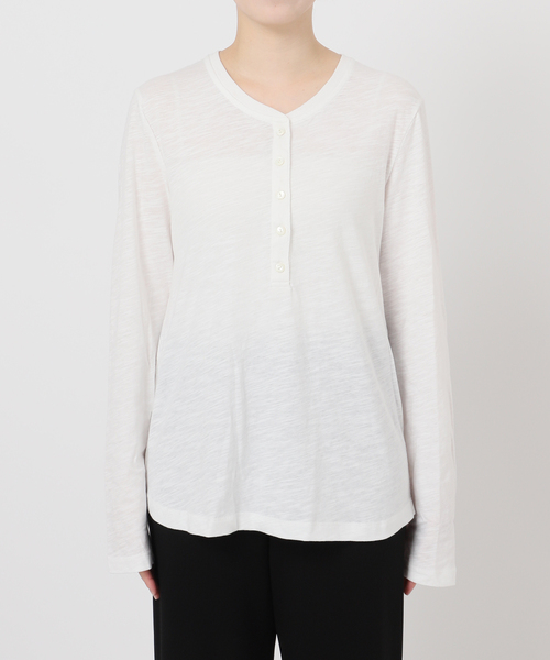 未使用 deuxieme classe COTTON HENRY Tシャツ COTTON SLAB HENRY Tシャツ（Tシャツ/カットソー）｜Deuxieme Classe