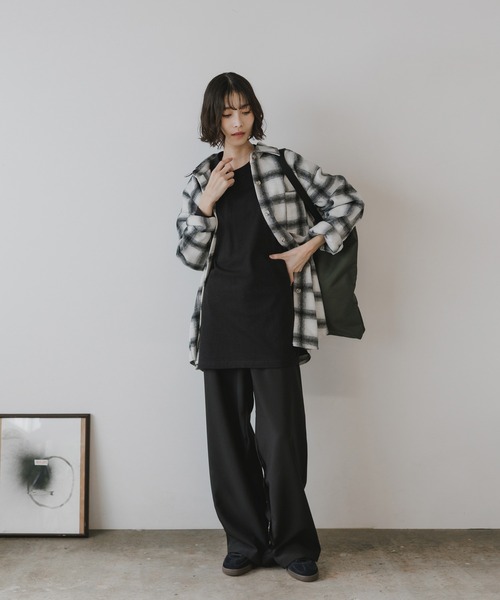 AO2（アオズ）の「起毛オンブレチェックシャツ（シャツ/ブラウス・レディース・イエロー/ネイビー/ホワイト/レッド/グリーン・FREE）」の14枚目の写真