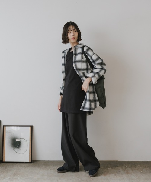 AO2（アオズ）の「起毛オンブレチェックシャツ（シャツ/ブラウス・レディース・イエロー/ネイビー/ホワイト/レッド/グリーン・FREE）」の15枚目の写真