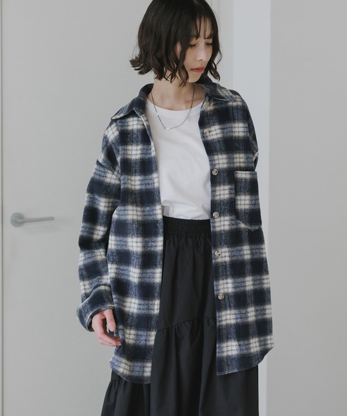 AO2（アオズ）の「起毛オンブレチェックシャツ（シャツ/ブラウス・レディース・イエロー/ネイビー/ホワイト/レッド/グリーン・FREE）」の22枚目の写真