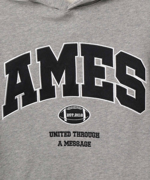 AMESWORLDWIDE（アメスワールドワイド）の「AMES WORLDWIDE／ベーシックアップリケフーディー（パーカー・レディース・グレー/ナチュラル/ネイビー・SMALL）」の10枚目の写真