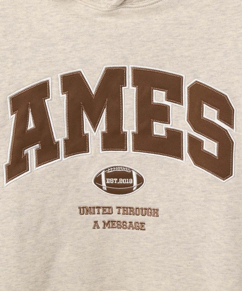 AMESWORLDWIDE（アメスワールドワイド）の「AMES WORLDWIDE／ベーシックアップリケフーディー（パーカー・レディース・グレー/ナチュラル/ネイビー・SMALL）」の11枚目の写真
