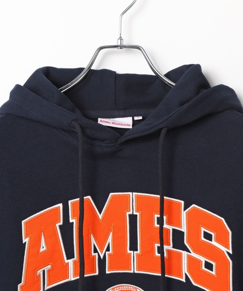 AMESWORLDWIDE（アメスワールドワイド）の「AMES WORLDWIDE／ベーシックアップリケフーディー（パーカー・レディース・グレー/ナチュラル/ネイビー・SMALL）」の14枚目の写真