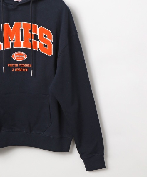 AMESWORLDWIDE（アメスワールドワイド）の「AMES WORLDWIDE／ベーシックアップリケフーディー（パーカー・レディース・グレー/ナチュラル/ネイビー・SMALL）」の4枚目の写真