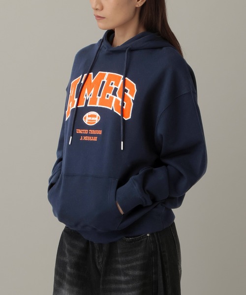 AMESWORLDWIDE（アメスワールドワイド）の「AMES WORLDWIDE／ベーシックアップリケフーディー（パーカー・レディース・グレー/ナチュラル/ネイビー・SMALL）」の19枚目の写真