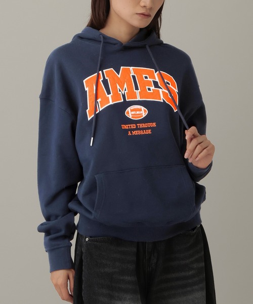 AMESWORLDWIDE（アメスワールドワイド）の「AMES WORLDWIDE／ベーシックアップリケフーディー（パーカー・レディース・グレー/ナチュラル/ネイビー・SMALL）」の20枚目の写真