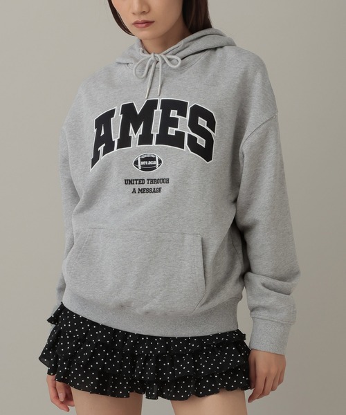 AMESWORLDWIDE（アメスワールドワイド）の「AMES WORLDWIDE／ベーシックアップリケフーディー（パーカー・レディース・グレー/ナチュラル/ネイビー・SMALL）」の15枚目の写真