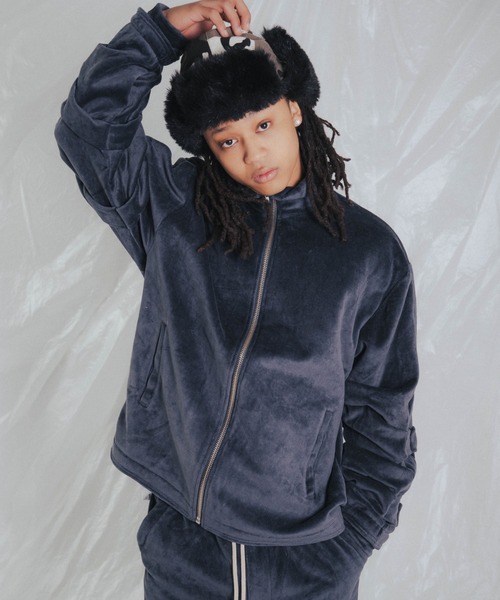 FR(13)NDS（フレンズ）の「FR(13)NDS /フレンズ/Velor TRACK JACKET（その他アウター・メンズ・グレー/ブラック・F）」の2枚目の写真