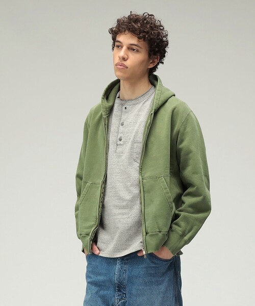 REMI RELIEF（レミレリーフ）の「【別注】REMI RELIEF / Sweat Zip Hoodie（パーカー・メンズ・ブラック系その他4/パープル/オリーブ・MEDIUM/SMALL/X-LARGE/LARGE）」の6枚目の写真