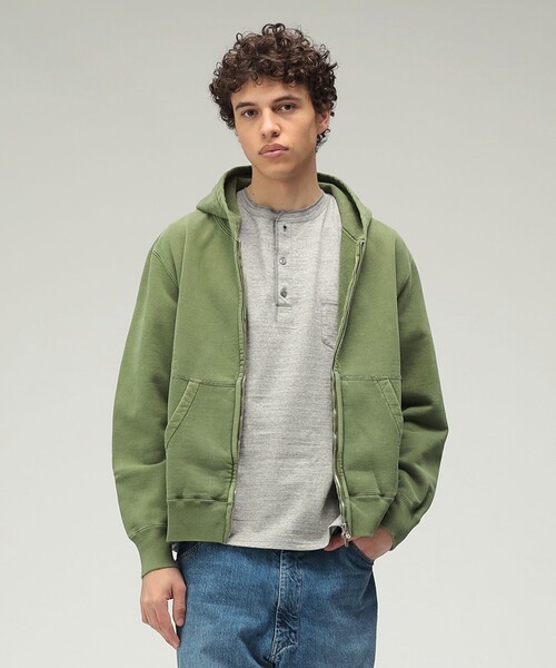 REMI RELIEF（レミレリーフ）の「【別注】REMI RELIEF / Sweat Zip Hoodie（パーカー・メンズ・ブラック系その他4/パープル/オリーブ・MEDIUM/SMALL/X-LARGE/LARGE）」の7枚目の写真