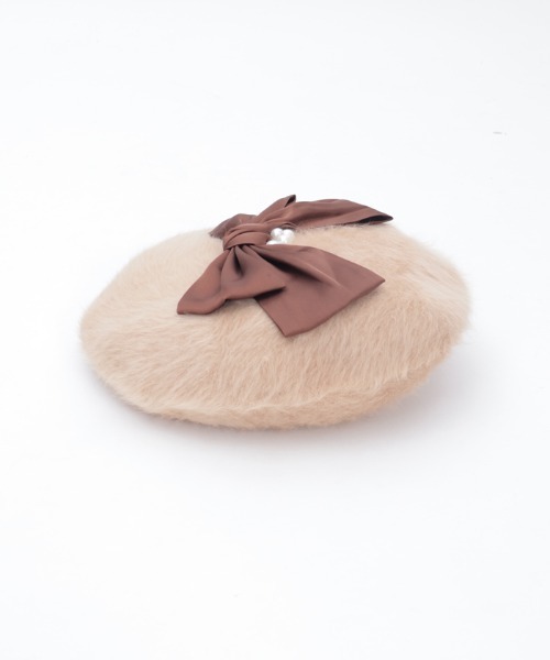 axes femme（アクシーズファム）の「パール付きリボンファーベレー（ハンチング/ベレー帽・レディース・キナリ/ベージュ/グレー・FREE）」の11枚目の写真