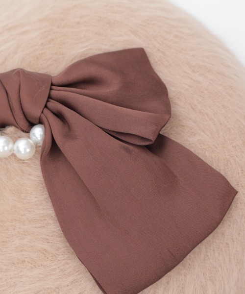 axes femme（アクシーズファム）の「パール付きリボンファーベレー（ハンチング/ベレー帽・レディース・キナリ/ベージュ/グレー・FREE）」の13枚目の写真