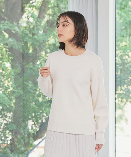 GLACIER lusso(グラシアルッソ)の「裾スリット入りニット(ニット/セーター・レディース・モカ/ラベンダー/アイボリー/ブラック/杢グレー・L/LL/M/S)」の11枚目の写真