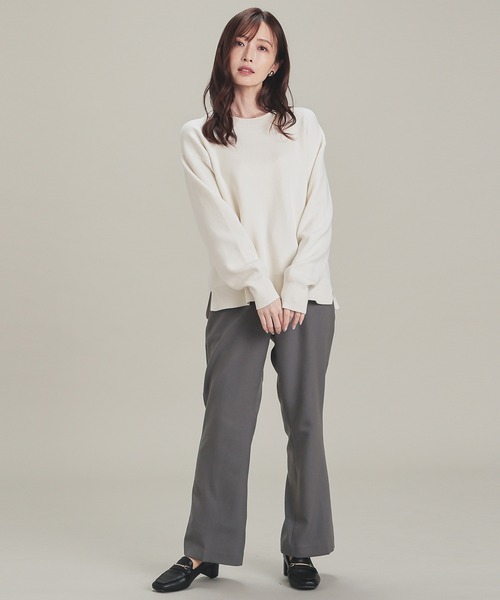 GLACIER lusso(グラシアルッソ)の「裾スリット入りニット(ニット/セーター・レディース・モカ/ラベンダー/アイボリー/ブラック/杢グレー・L/LL/M/S)」の14枚目の写真