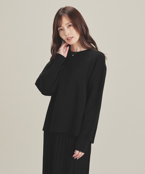 GLACIER lusso(グラシアルッソ)の「裾スリット入りニット(ニット/セーター・レディース・モカ/ラベンダー/アイボリー/ブラック/杢グレー・L/LL/M/S)」の20枚目の写真