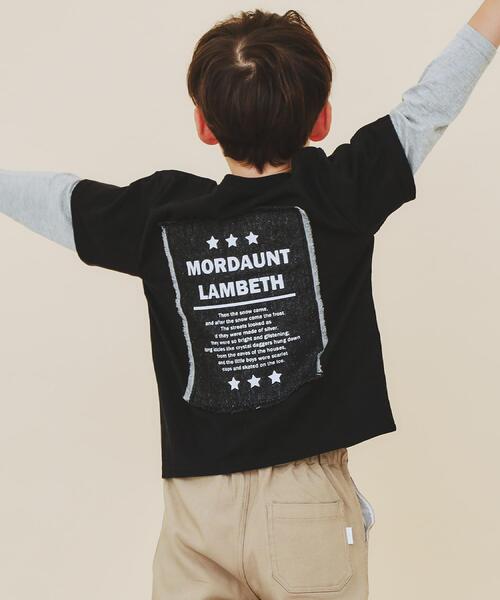 THE SHOP TK （ザ ショップ ティーケー ）の「【110－160】レイヤード風デニムアップリケロンTee（Tシャツ/カットソー・キッズ・スミクロ/ブラック/アイボリー/ブルー・14/13/12/11/16/15 ）」の6枚目の写真