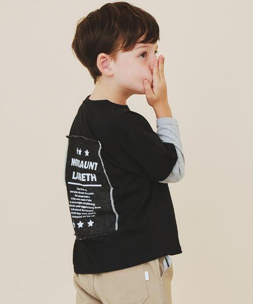 THE SHOP TK （ザ ショップ ティーケー ）の「【110－160】レイヤード風デニムアップリケロンTee（Tシャツ/カットソー・キッズ・スミクロ/ブラック/アイボリー/ブルー・14/13/12/11/16/15 ）」の7枚目の写真